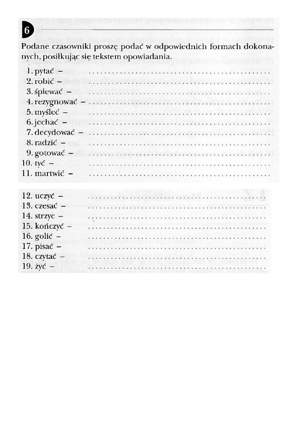 Czasowniki dokonane i niedokonane