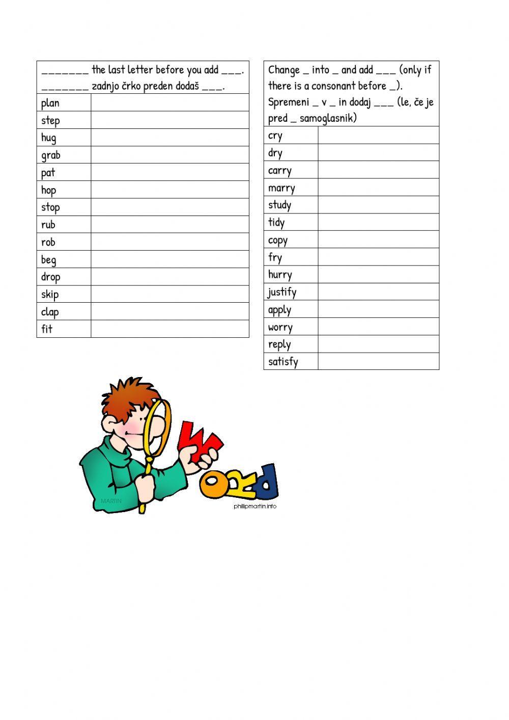 Spelling-Past simple regular verbs