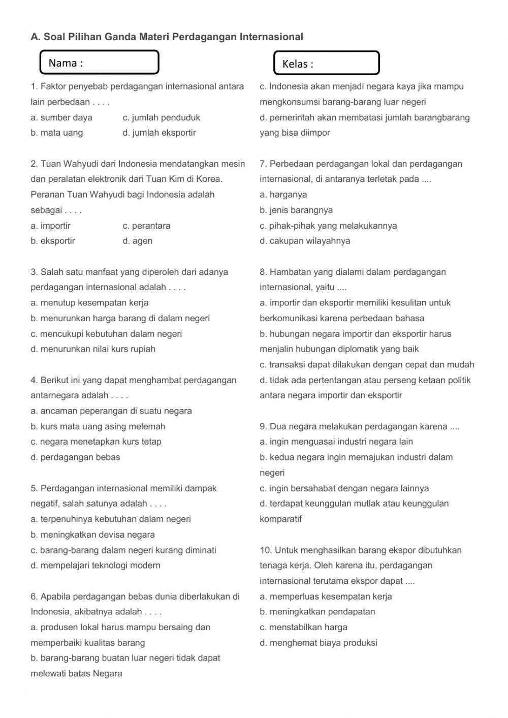 Perdagangan Internasional