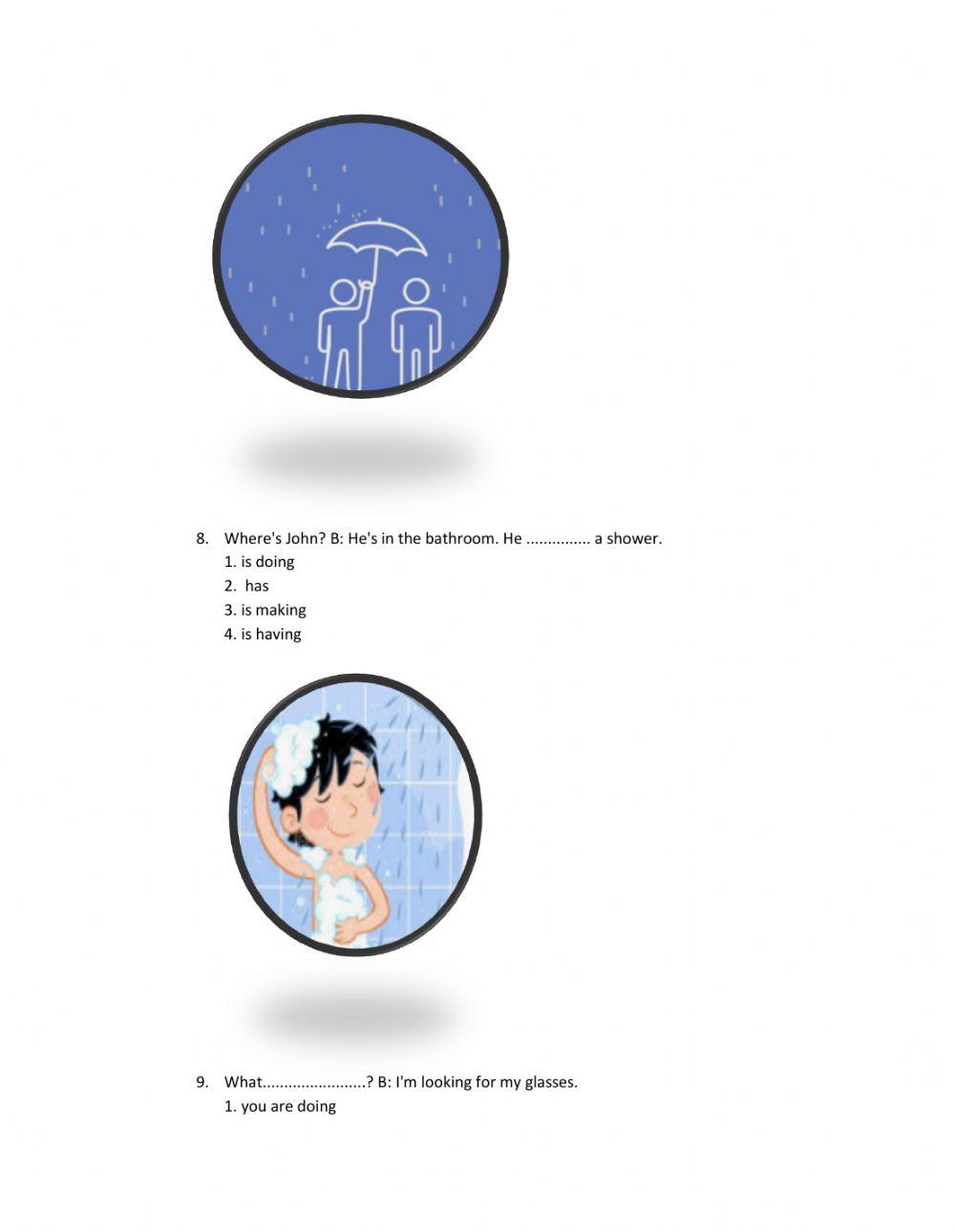 Present simple and continuous multiple choice
