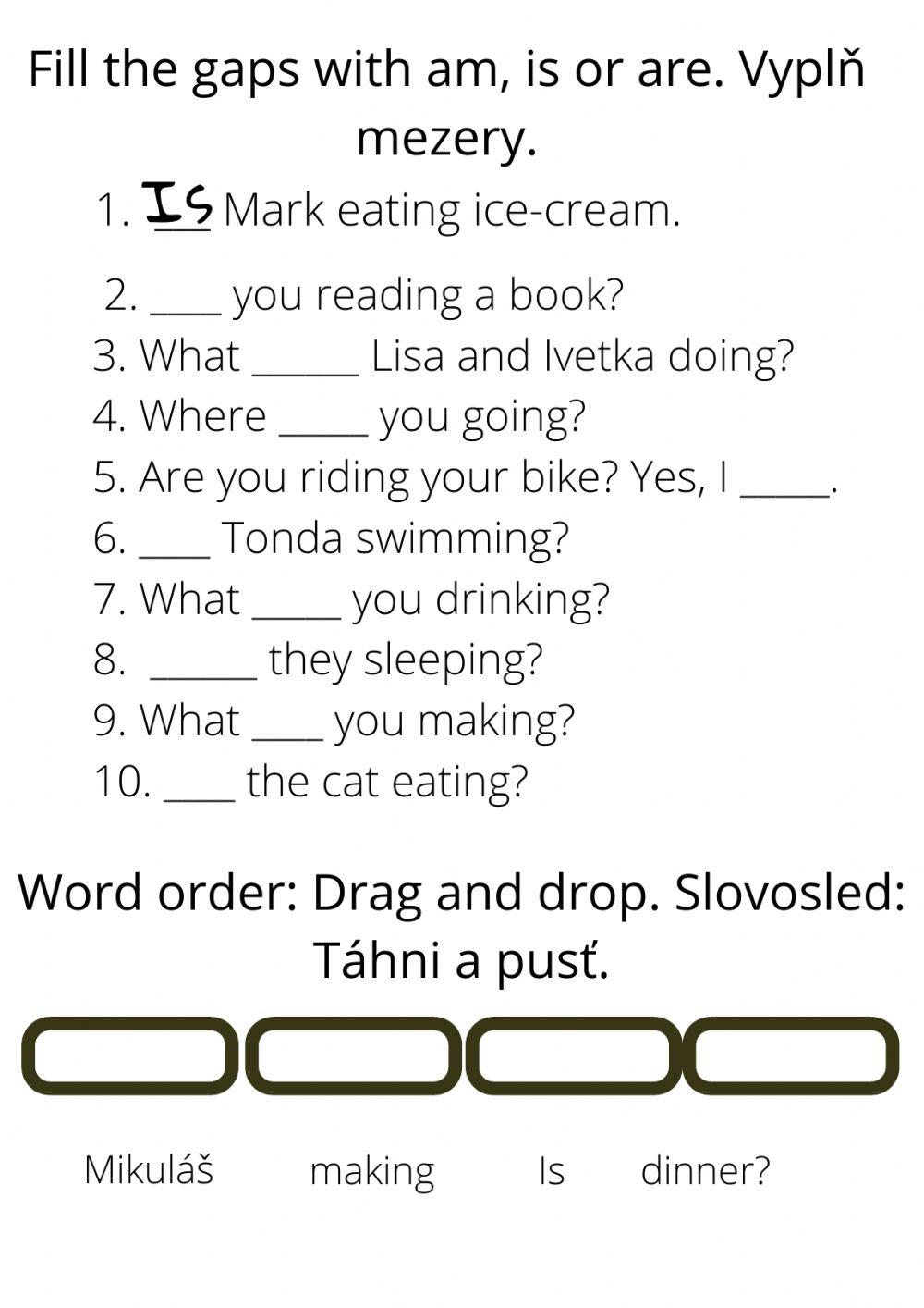 Present Continuous Questions