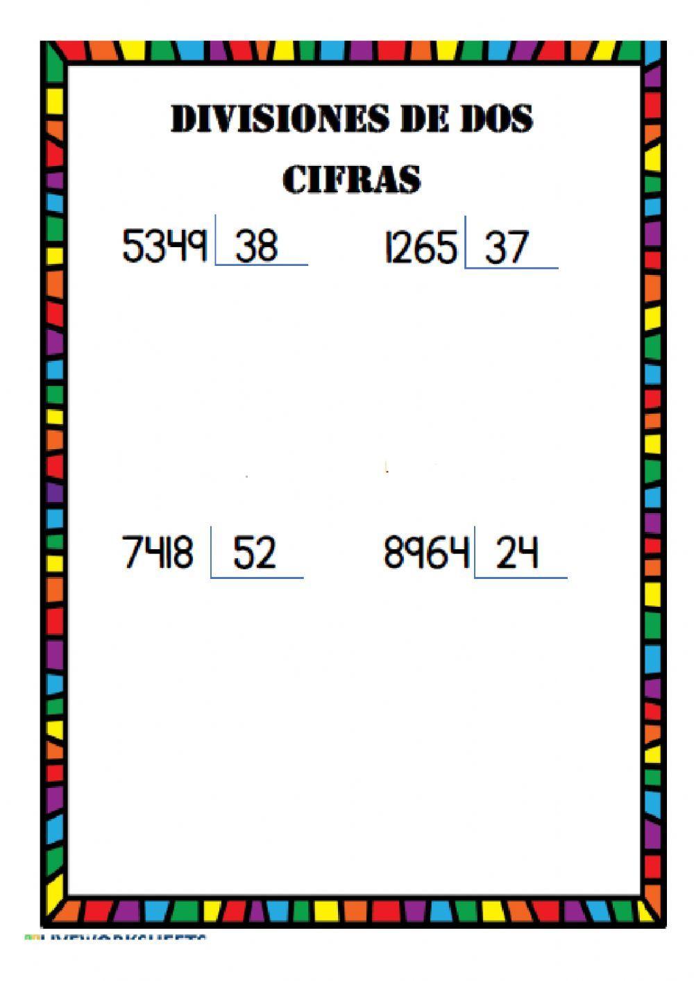 Divisiones entre dos cifras
