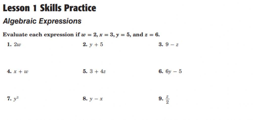 Alg Expressions