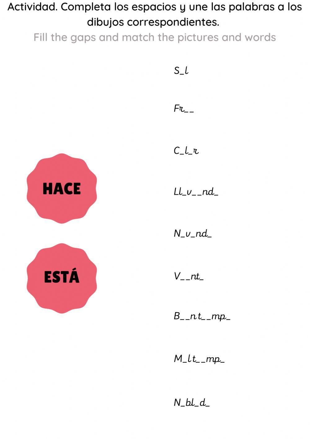 El tiempo. the weather