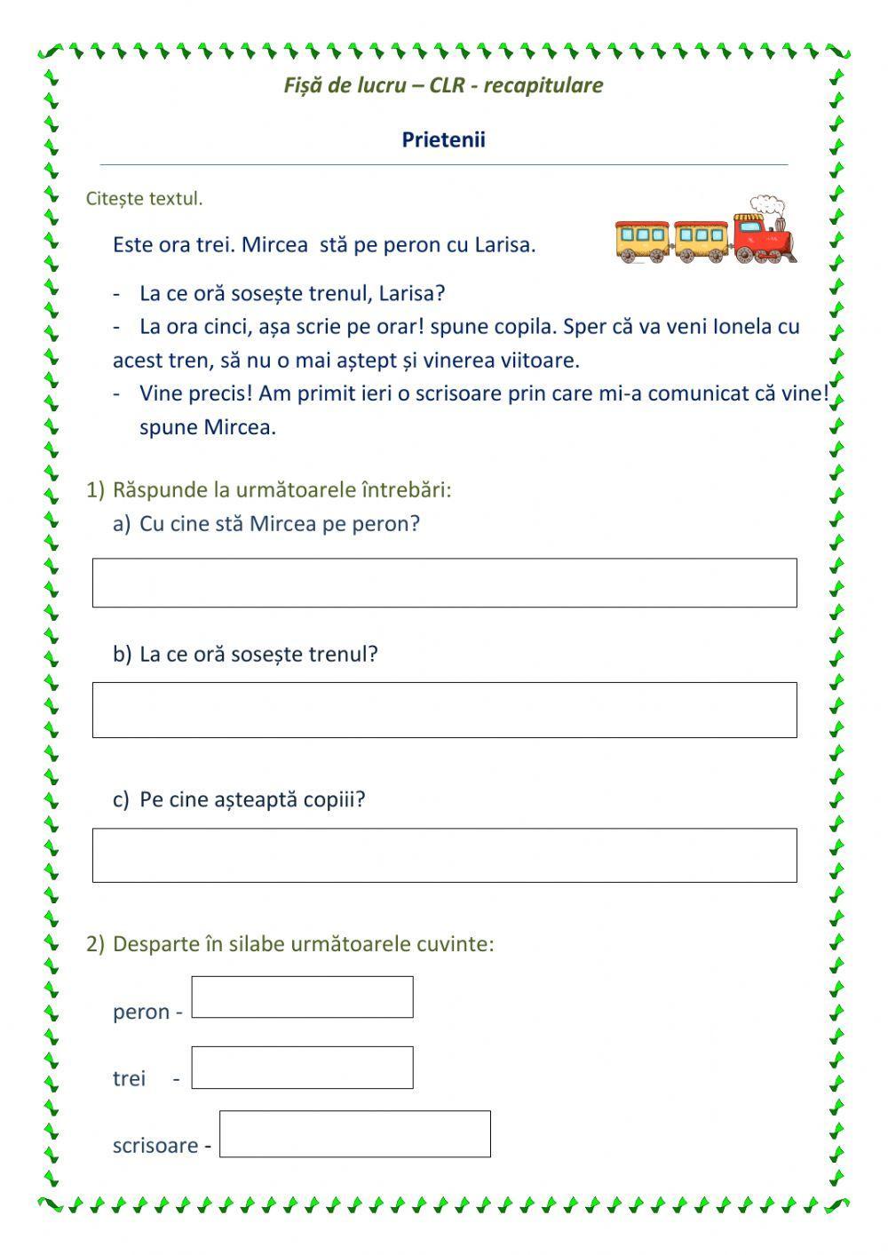 Comunicare în limba română - recapitulare