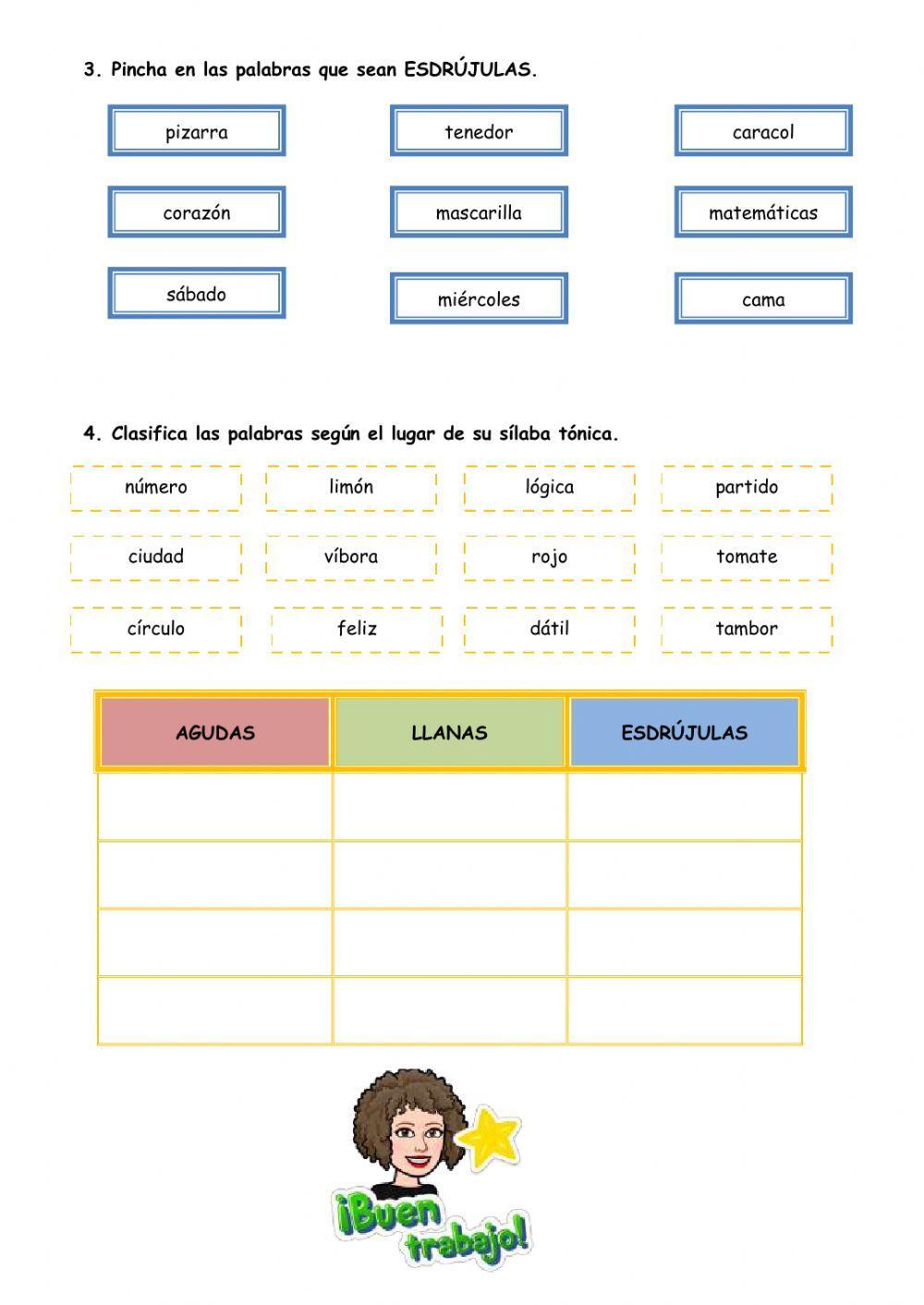 La sílaba tónica La sílaba tónica