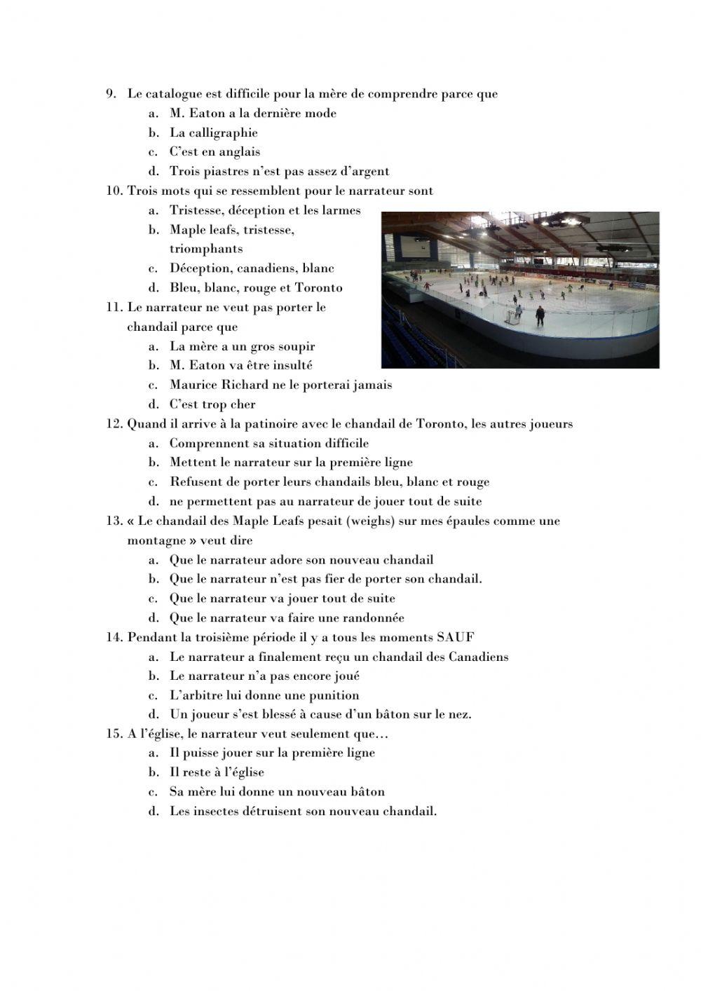 Le Chandail de Roche Carrier - Choix multiples