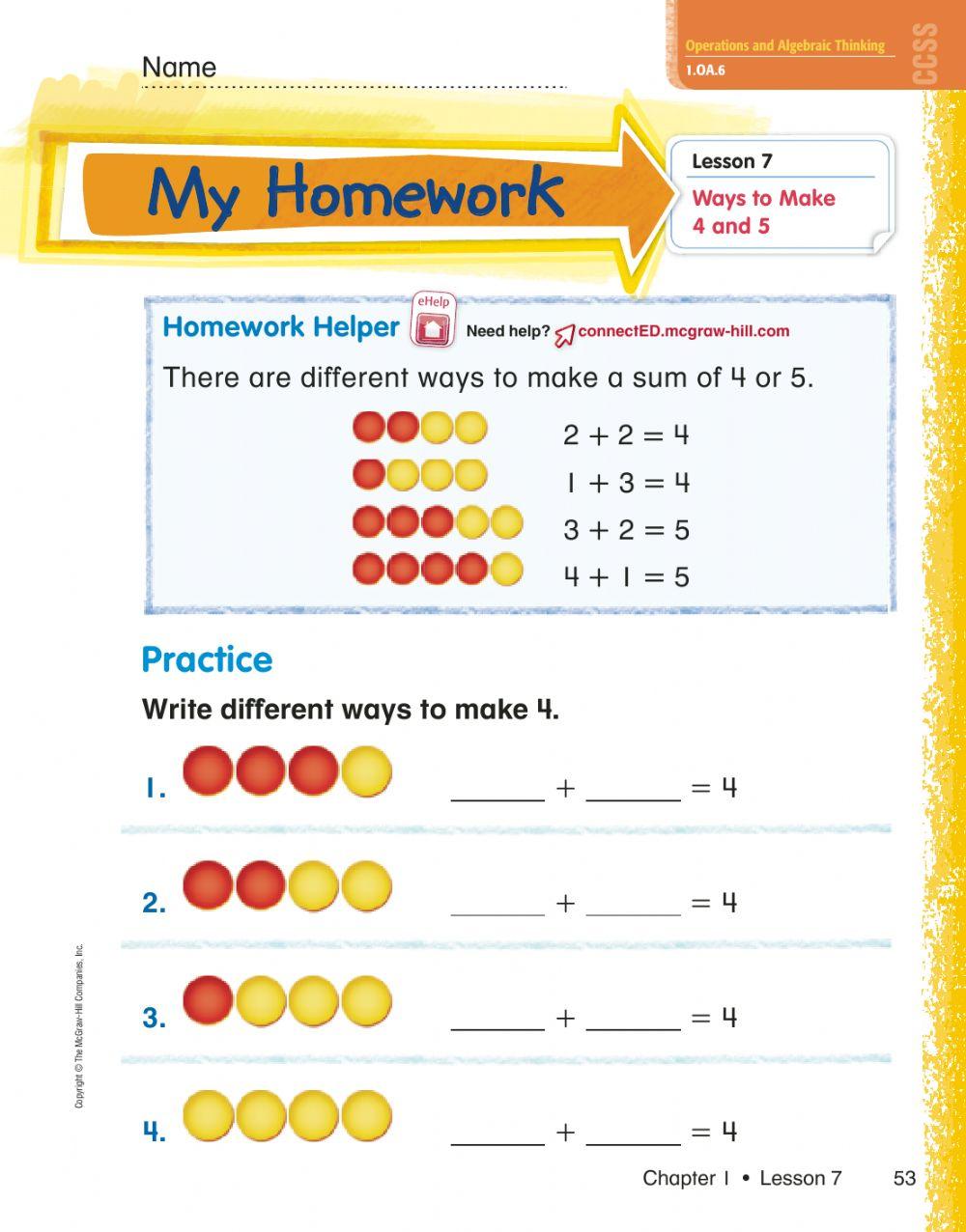 Ways to Make 4 and 5 online exercise for | Live Worksheets