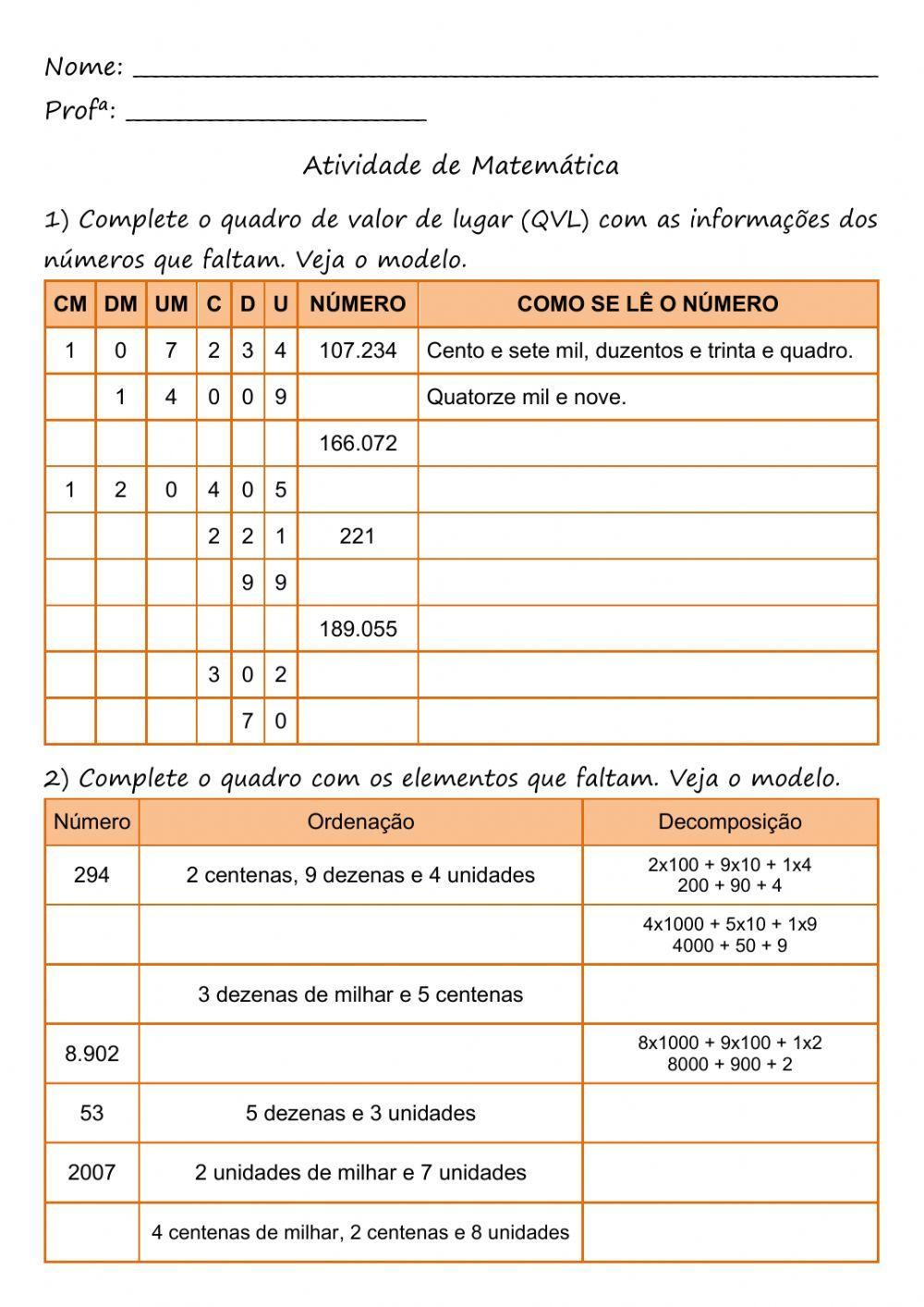 Sistema de Numeração Decimal