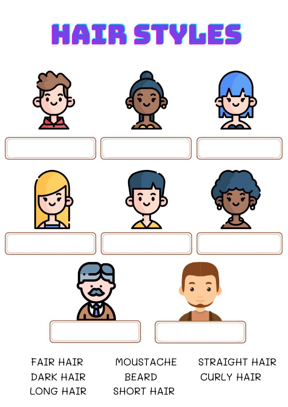 Hair styles activity | Live Worksheets