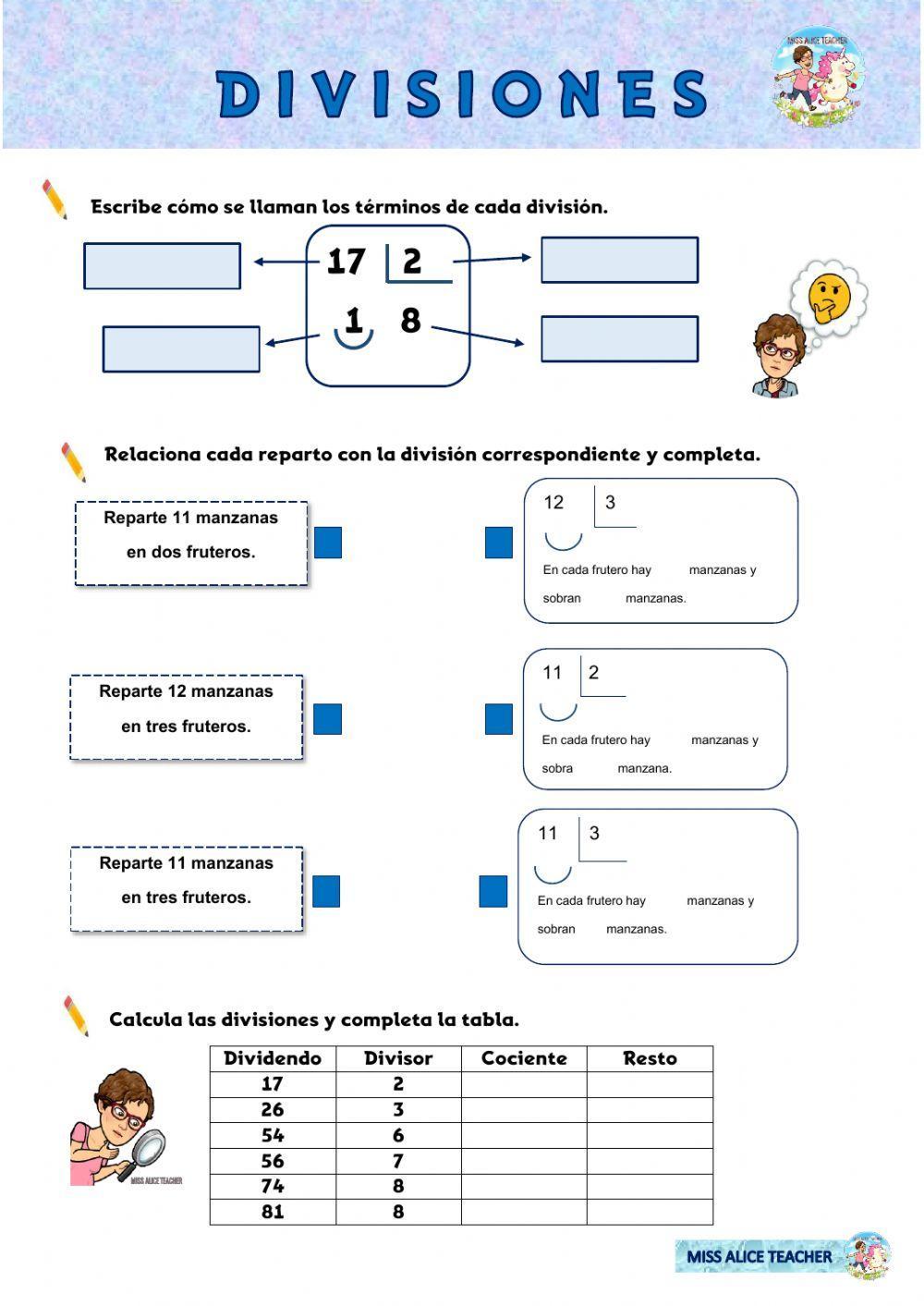 Divisiones sencillas