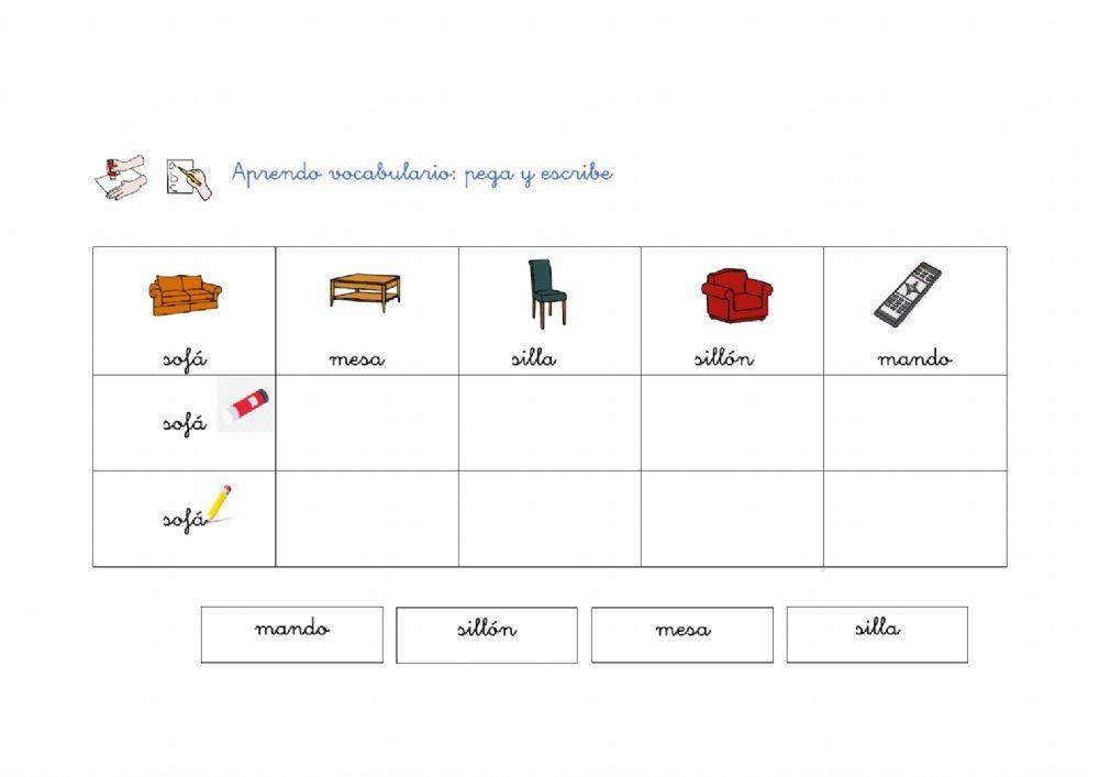 Vocabulario de cosas del salón