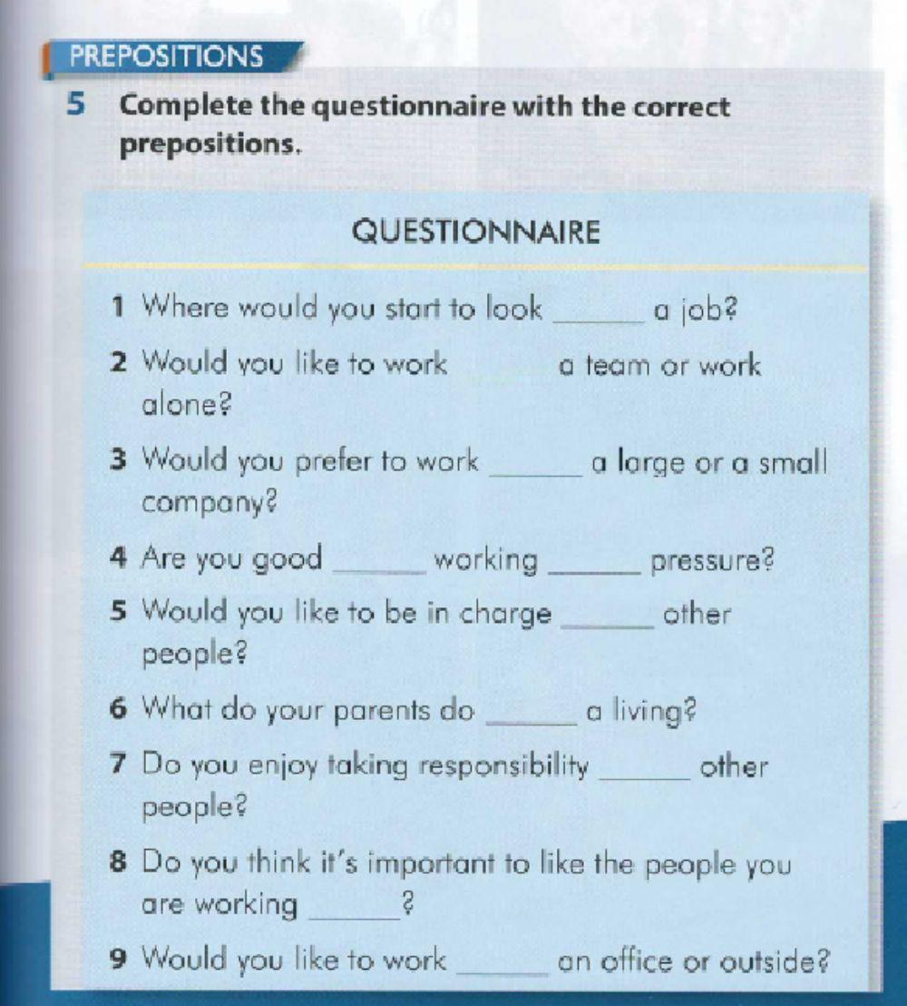 Jobs expressions and adjectives