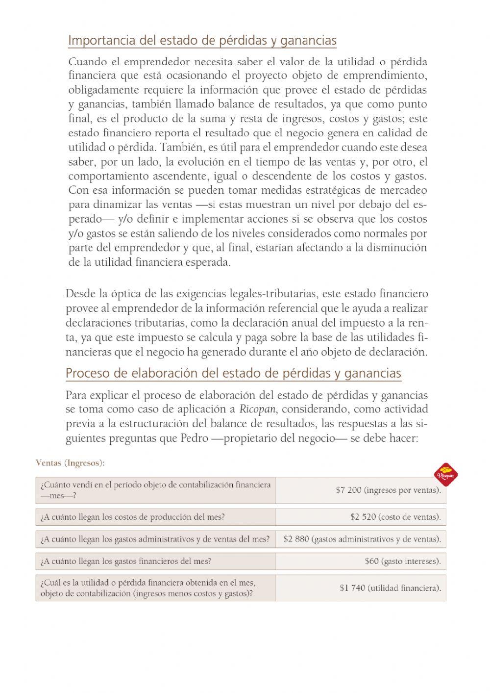 Actividad de evaluación - Emprendimiento 1ero - UNIDAD 3