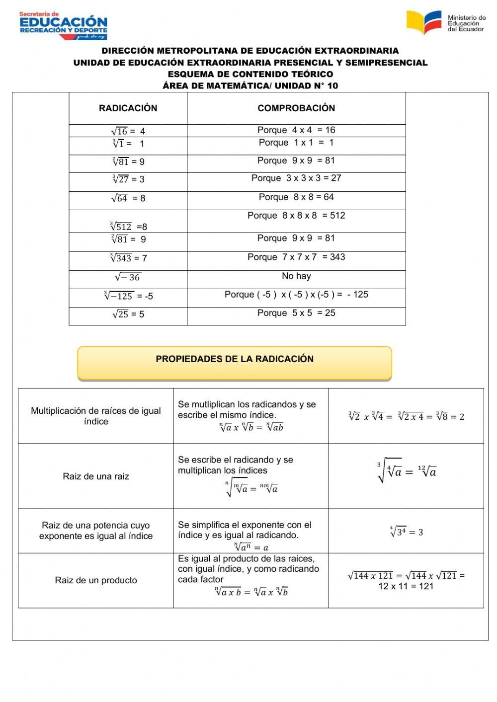 Matemática Unidad 10