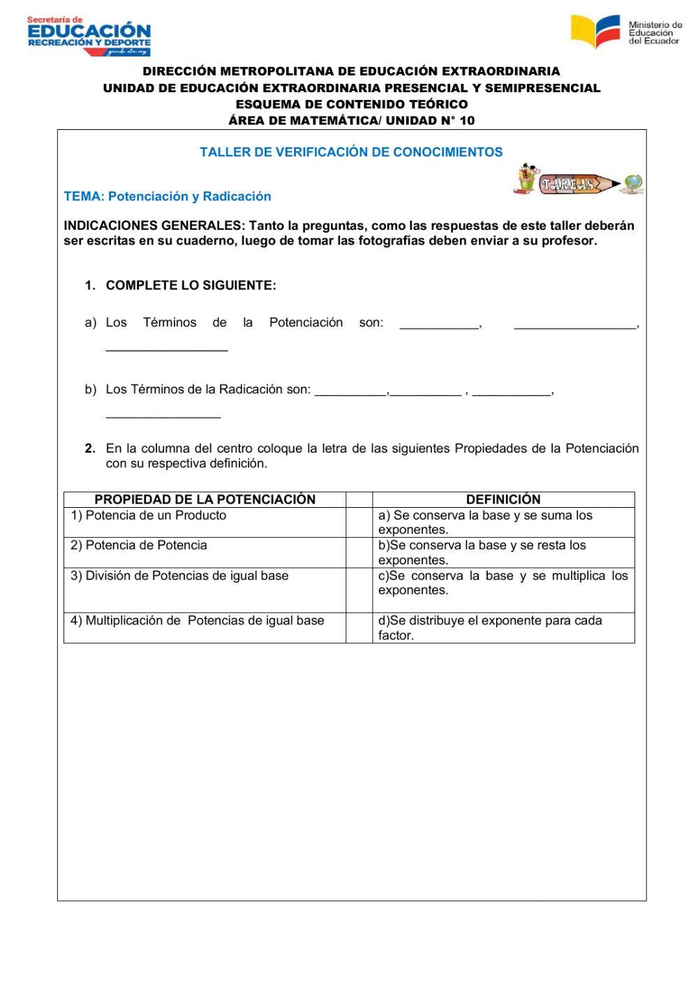 Matemática Unidad 10