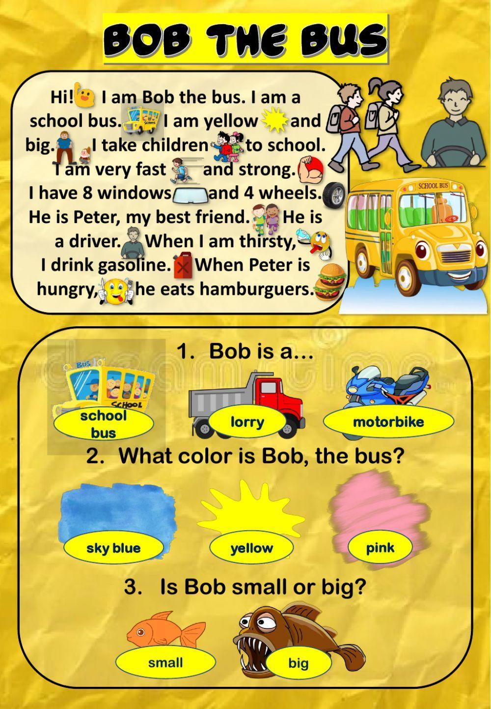 Bob the bus - Reading Comprehension
