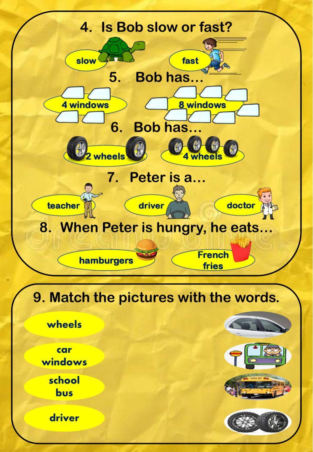Bob the bus - Reading Comprehension