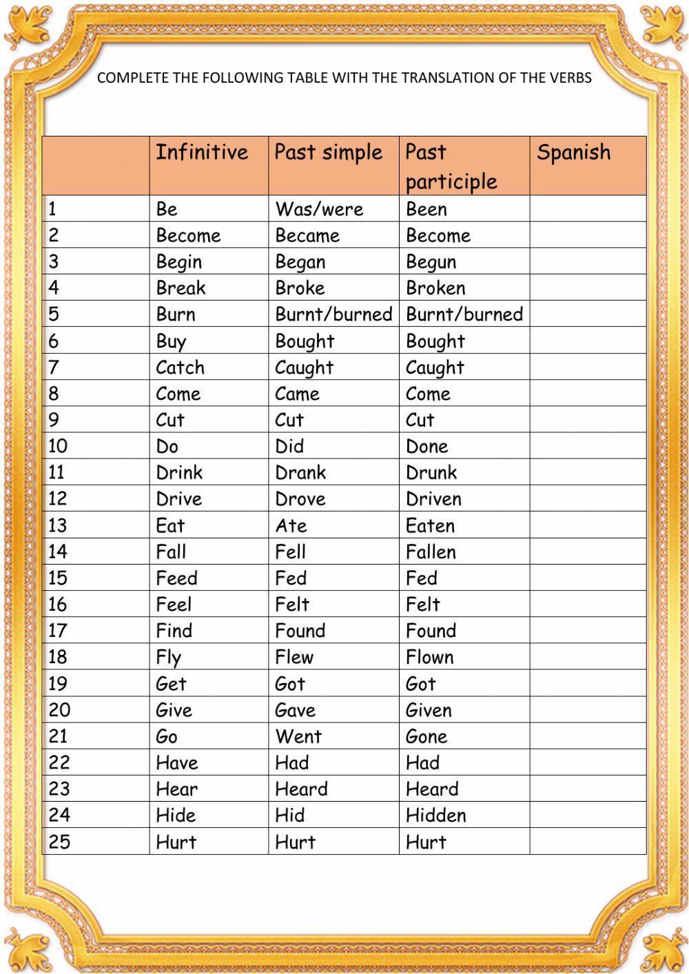627062 irregular verbs translation diana pan