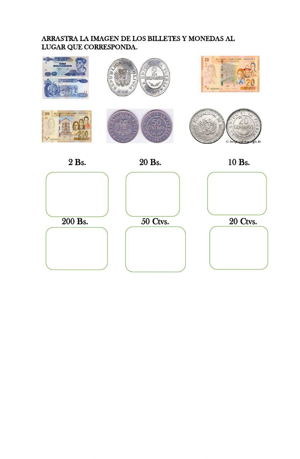 Monedas y billetes de bolivia