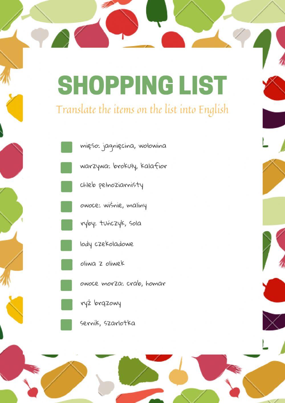 Shopping list