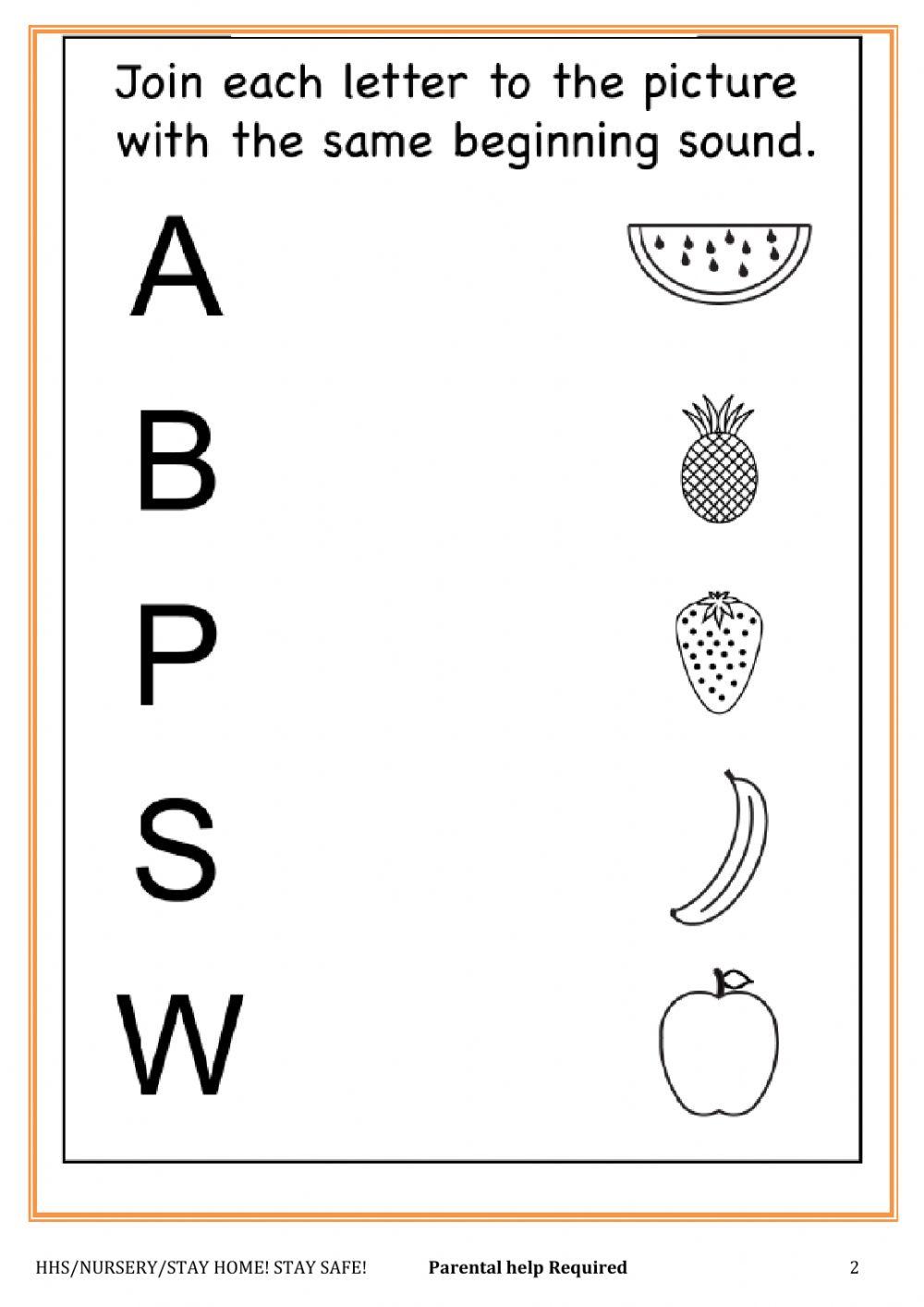 Nursery Alphabet Phonics worksheet | Live Worksheets