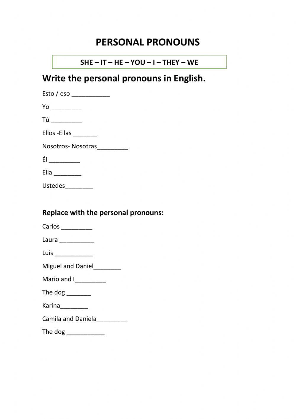 Pronombres personales