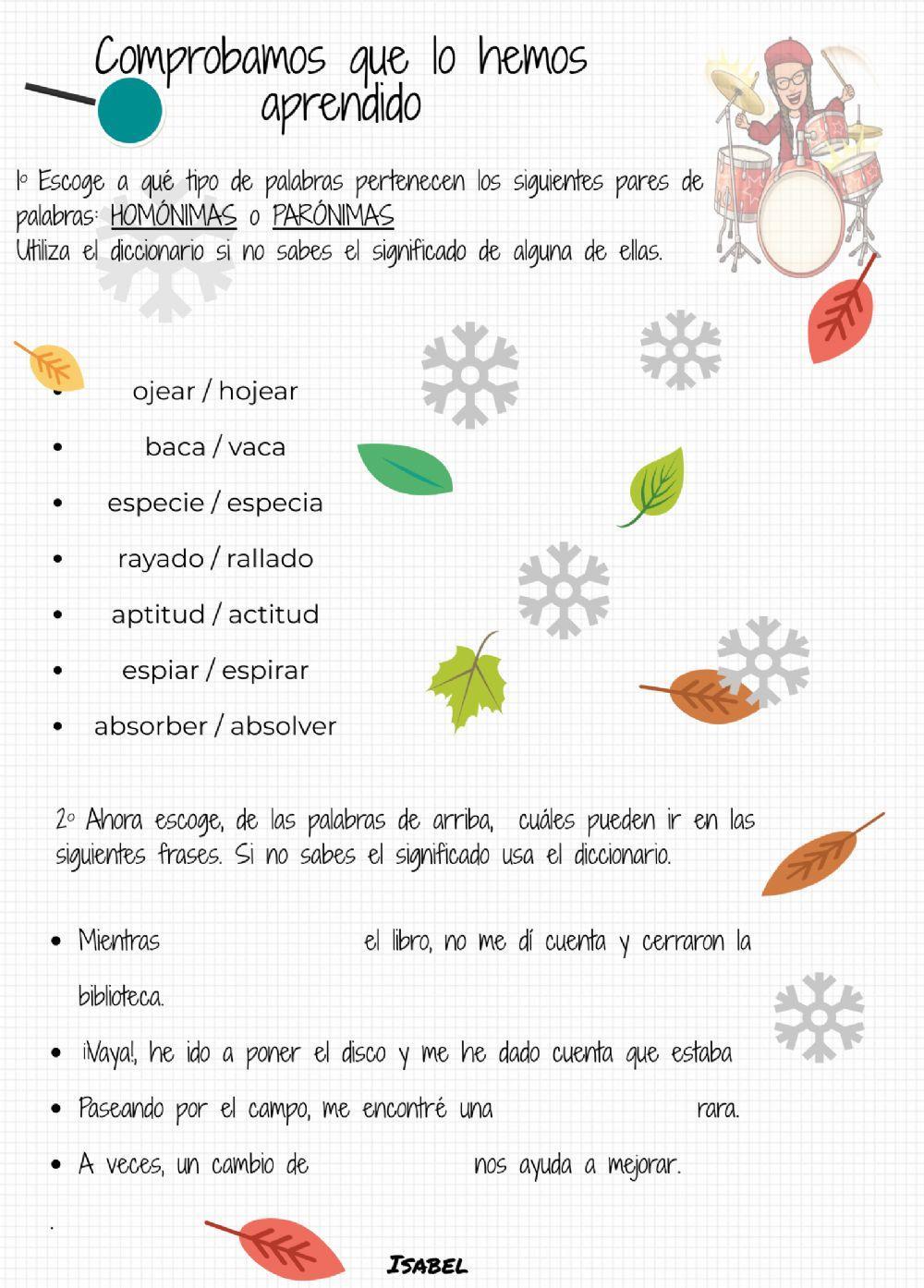 Palabras homónimas y parónimas 2