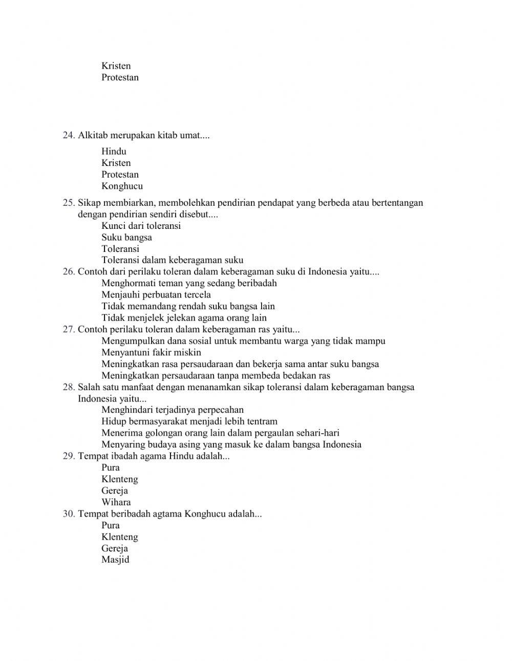 Lembar kerja interaktif KEBERAGAMAN SUKU, AGAMA, RAS dan ANTARGOLONGAN dalam BINGKAI BHINNEKA TUNGGAL IKA