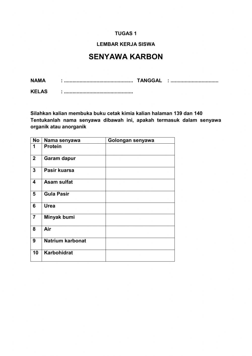 Senyawa organik dan anorganik