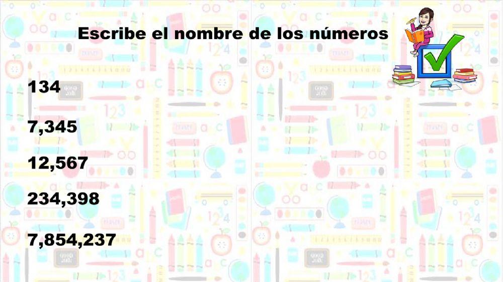 Escritura de numeros