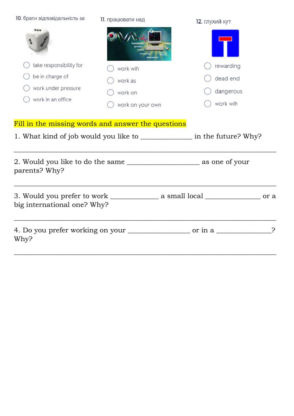 Jobs expressions,adjectives