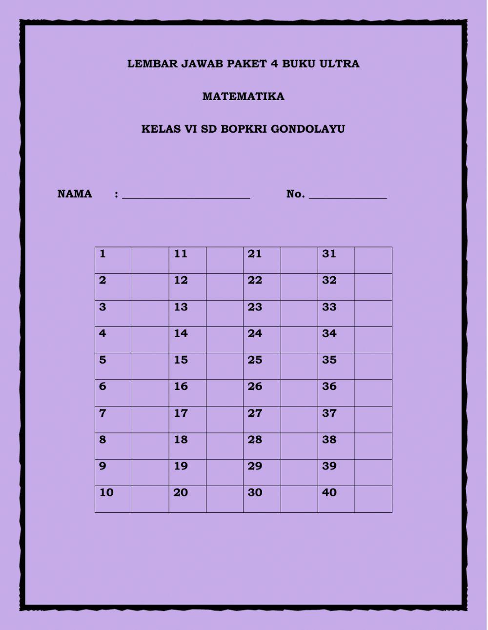 Paket 4 Matematika Ultra