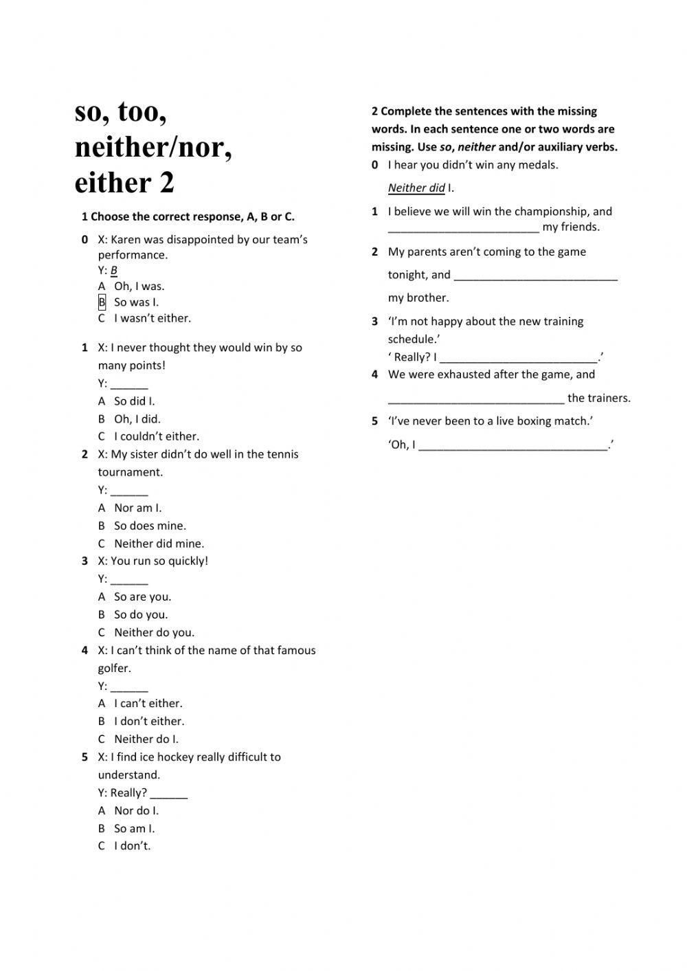 So, too, neither-nor, either 2