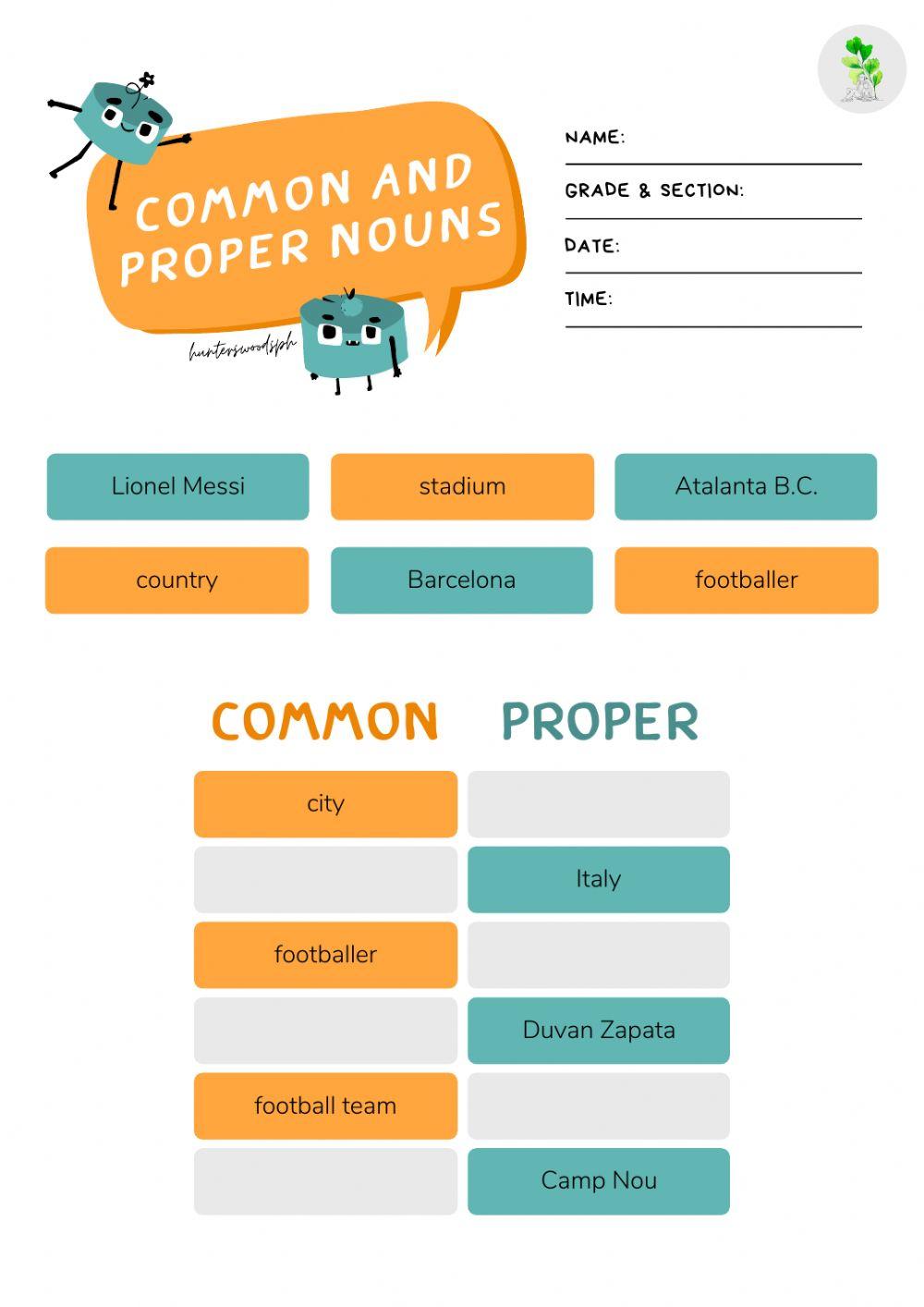 Montessori - English Language - Common and Proper Nouns