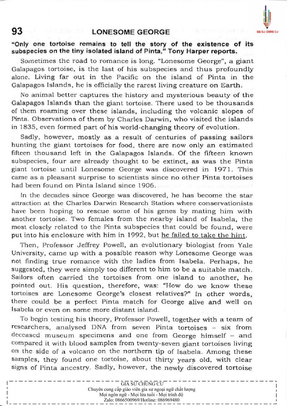 Trắc nghiệm Kỹ năng đọc hiểu Tiếng Anh số 31.2