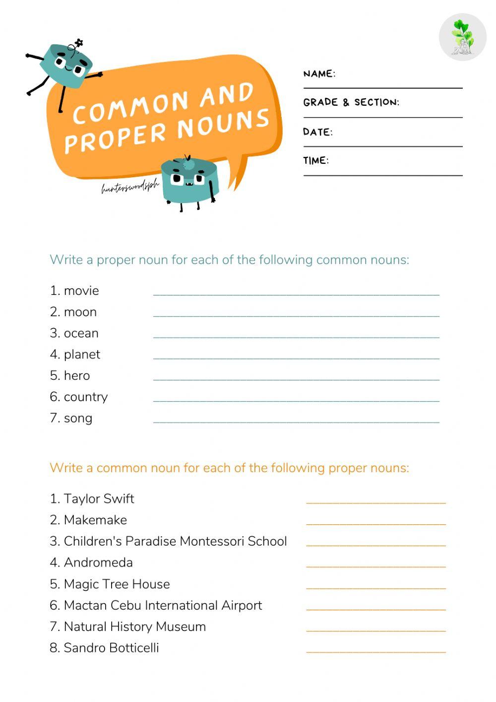 Montessori - English Language - Common and Proper Nouns
