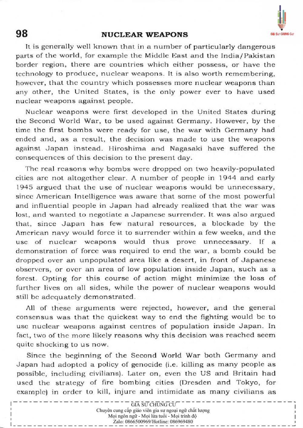 Trắc nghiệm Kỹ năng đọc hiểu Tiếng Anh số 33.1