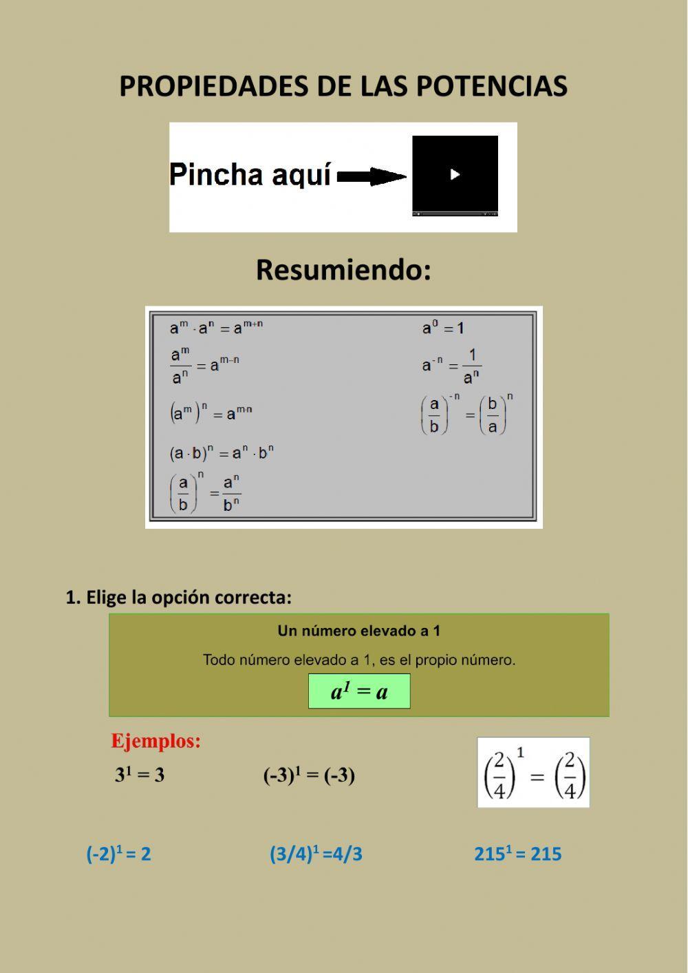 Propiedades de las potencias