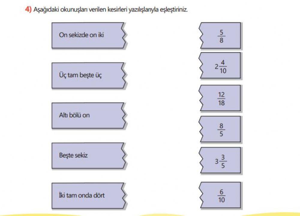 Kesirler Eşleştirme