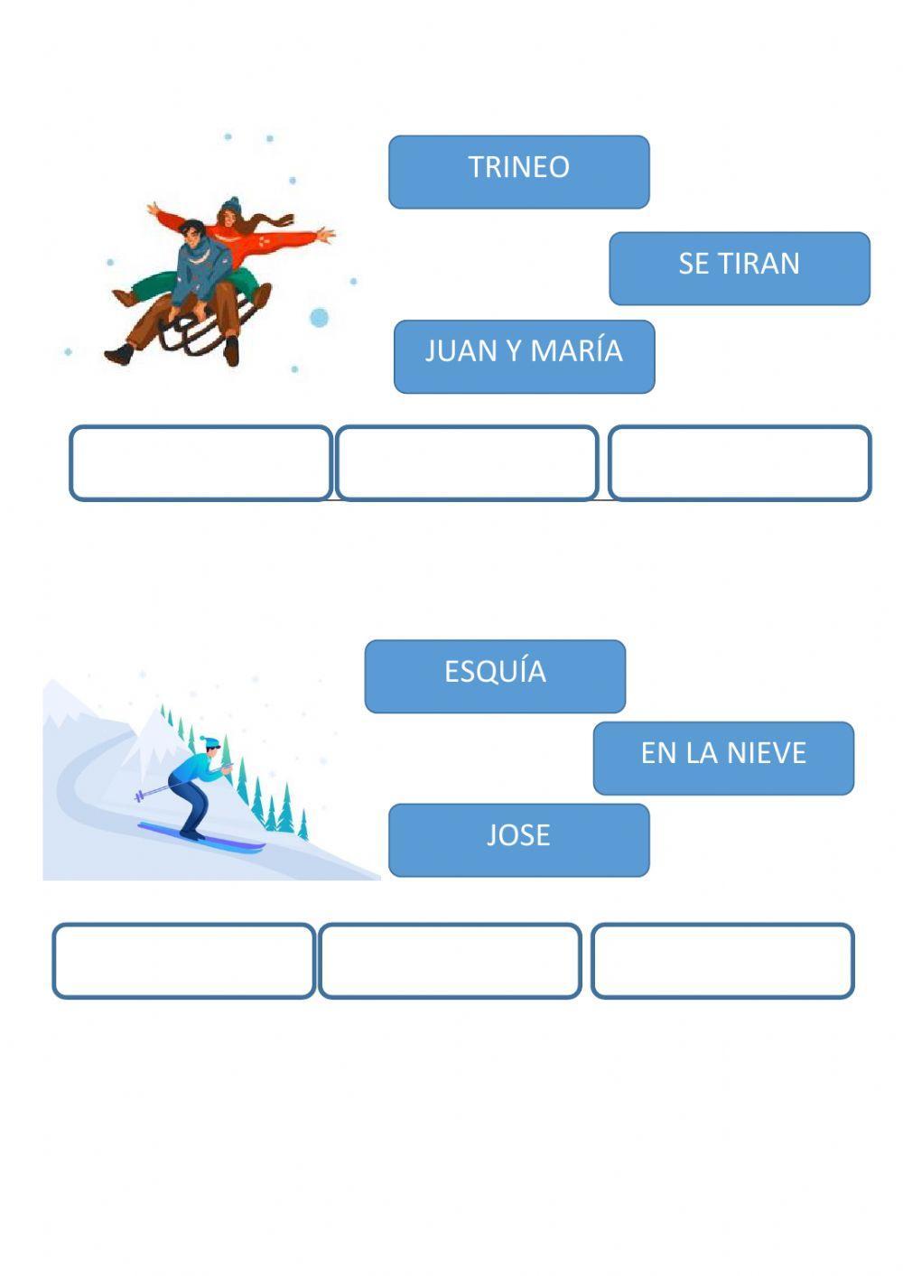 Ordenar frases invierno