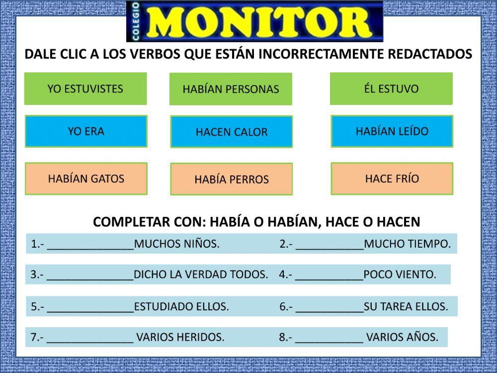 El verbo haber, hacer, ser