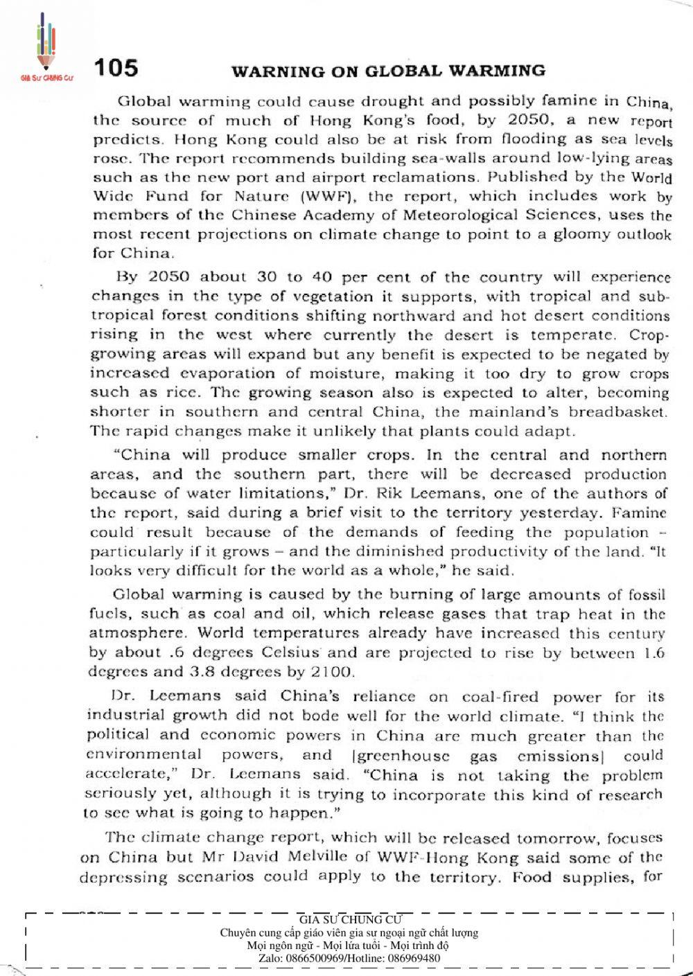 Trắc nghiệm kỹ năng đọc hiểu Tiếng Anh số 35