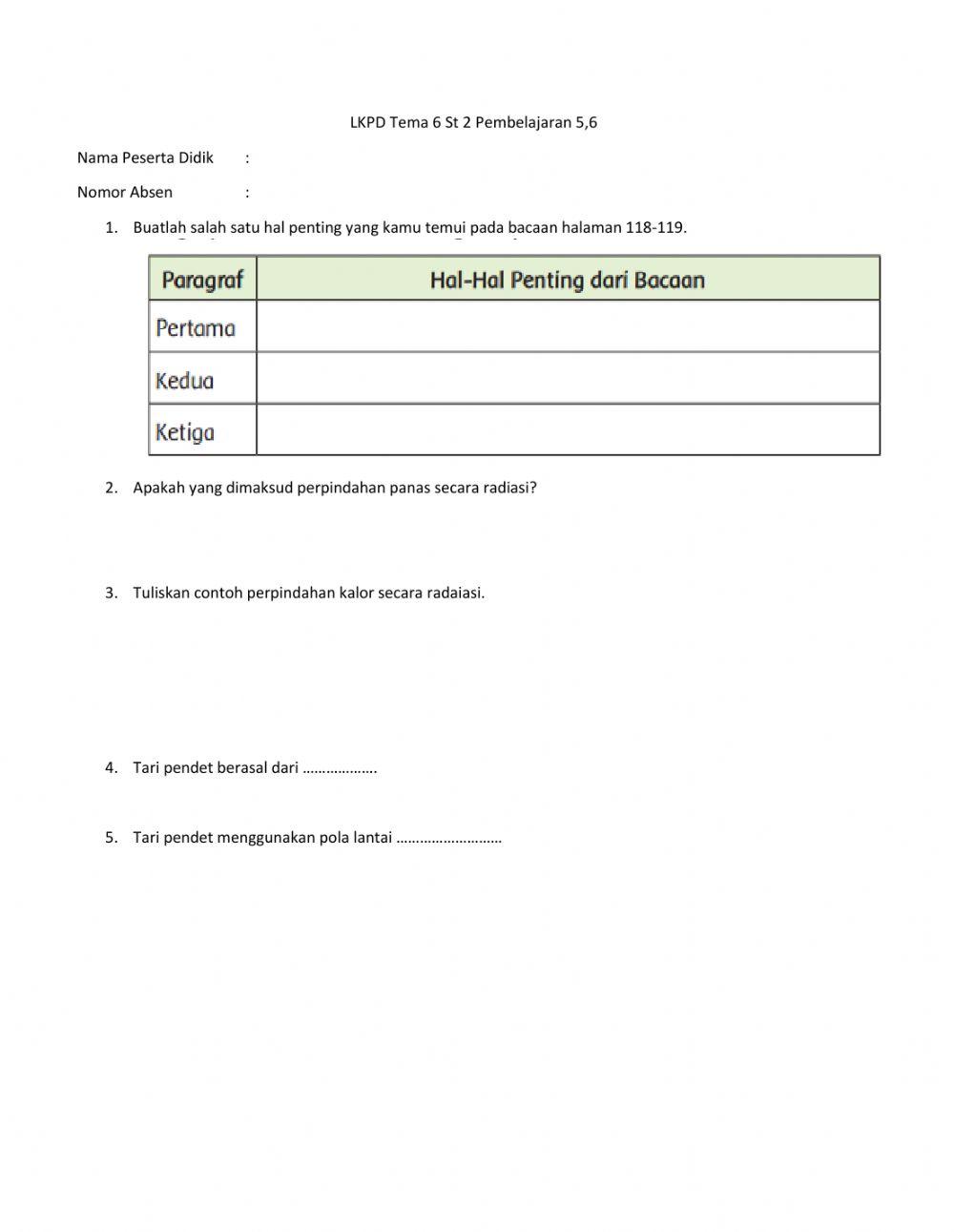 LKPD Tema 6 St 2 Pembelajaran 5,6