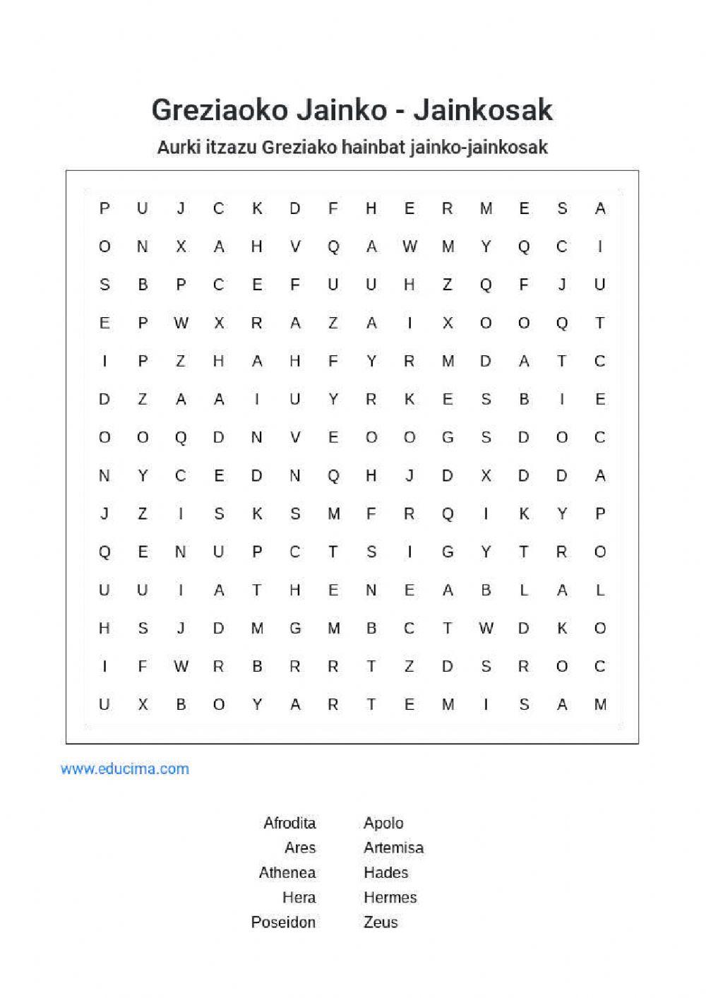 Greziako jainko-jainkosak