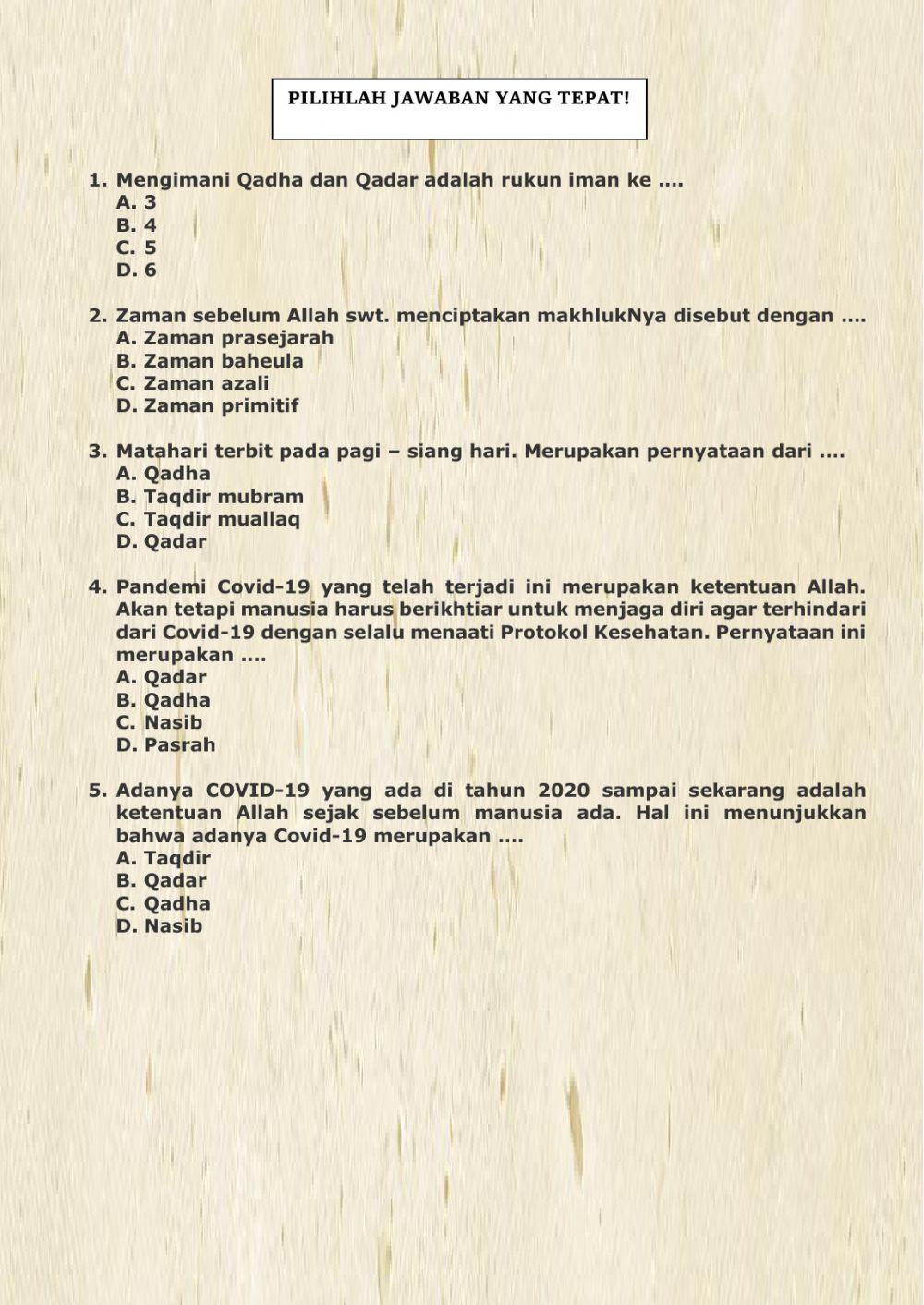 Kita imani qadha dan qadar