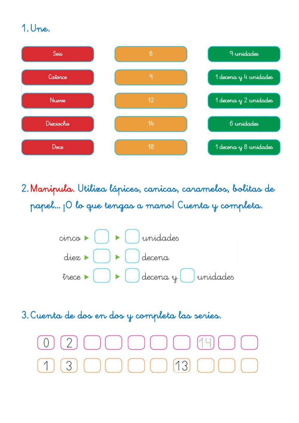 Números del 0 al 19 (segunda parte)