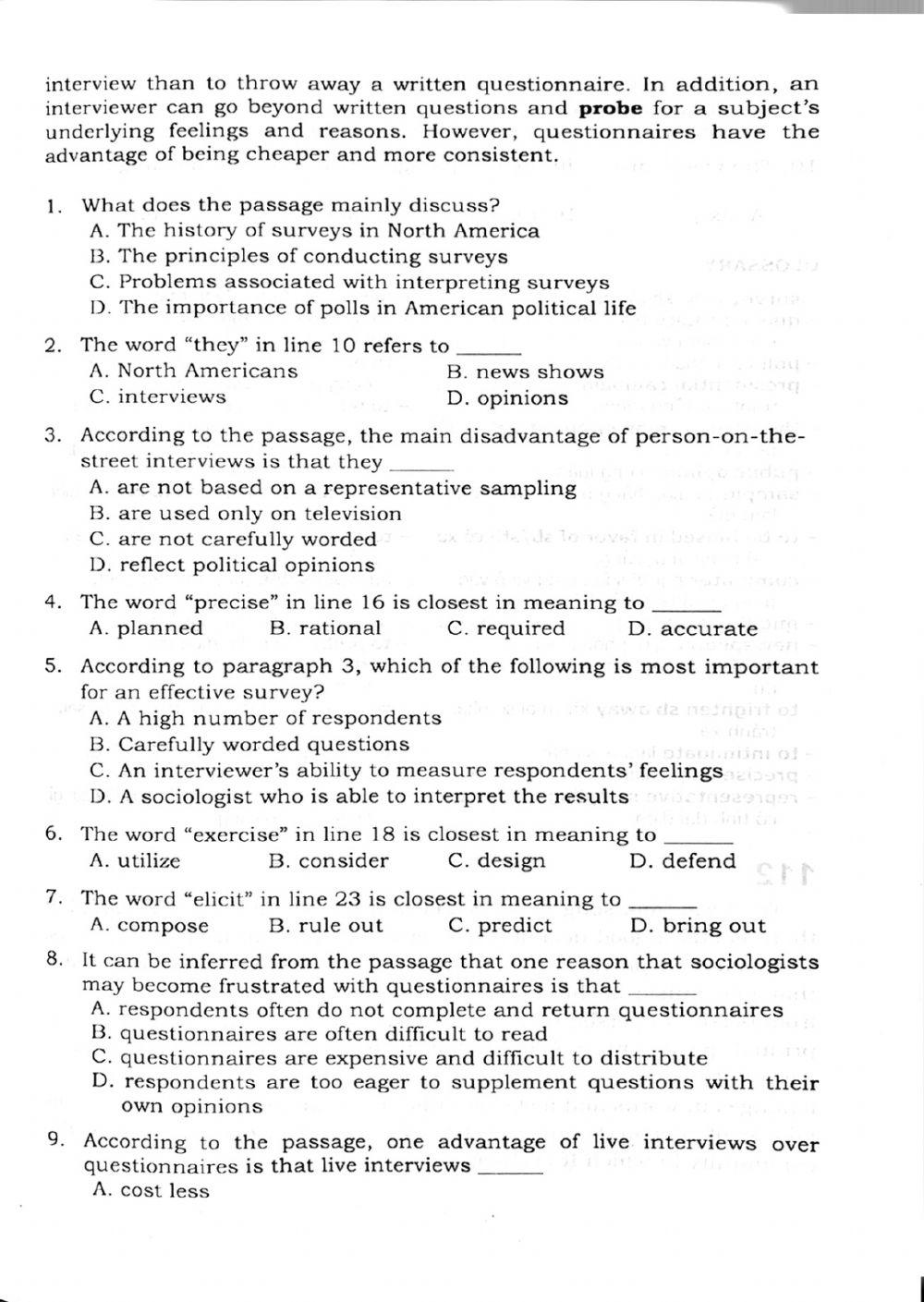 Trắc nghiệm kỹ năng đọc hiểu Tiếng Anh số 37