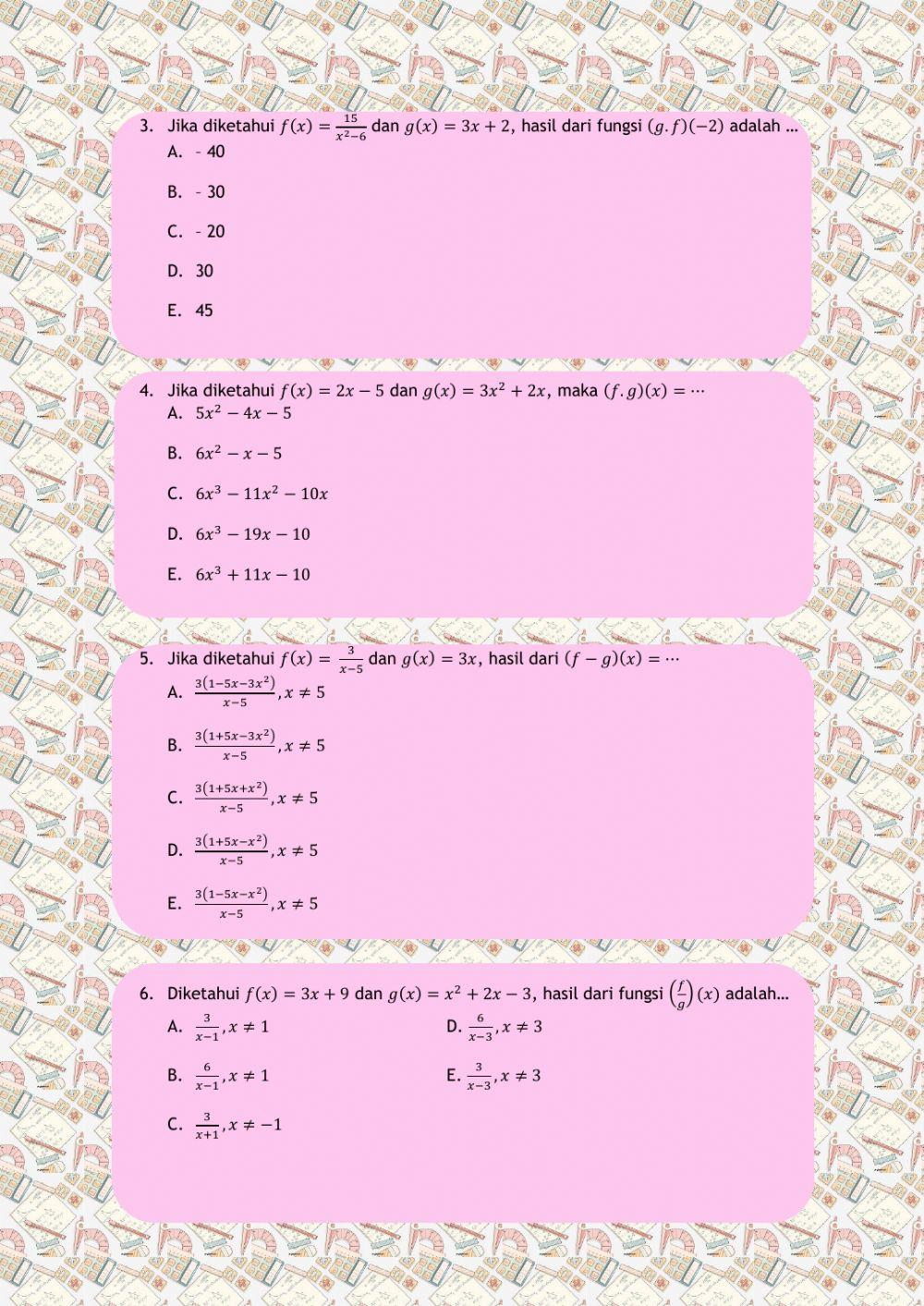 Operasi Aljabar Fungsi