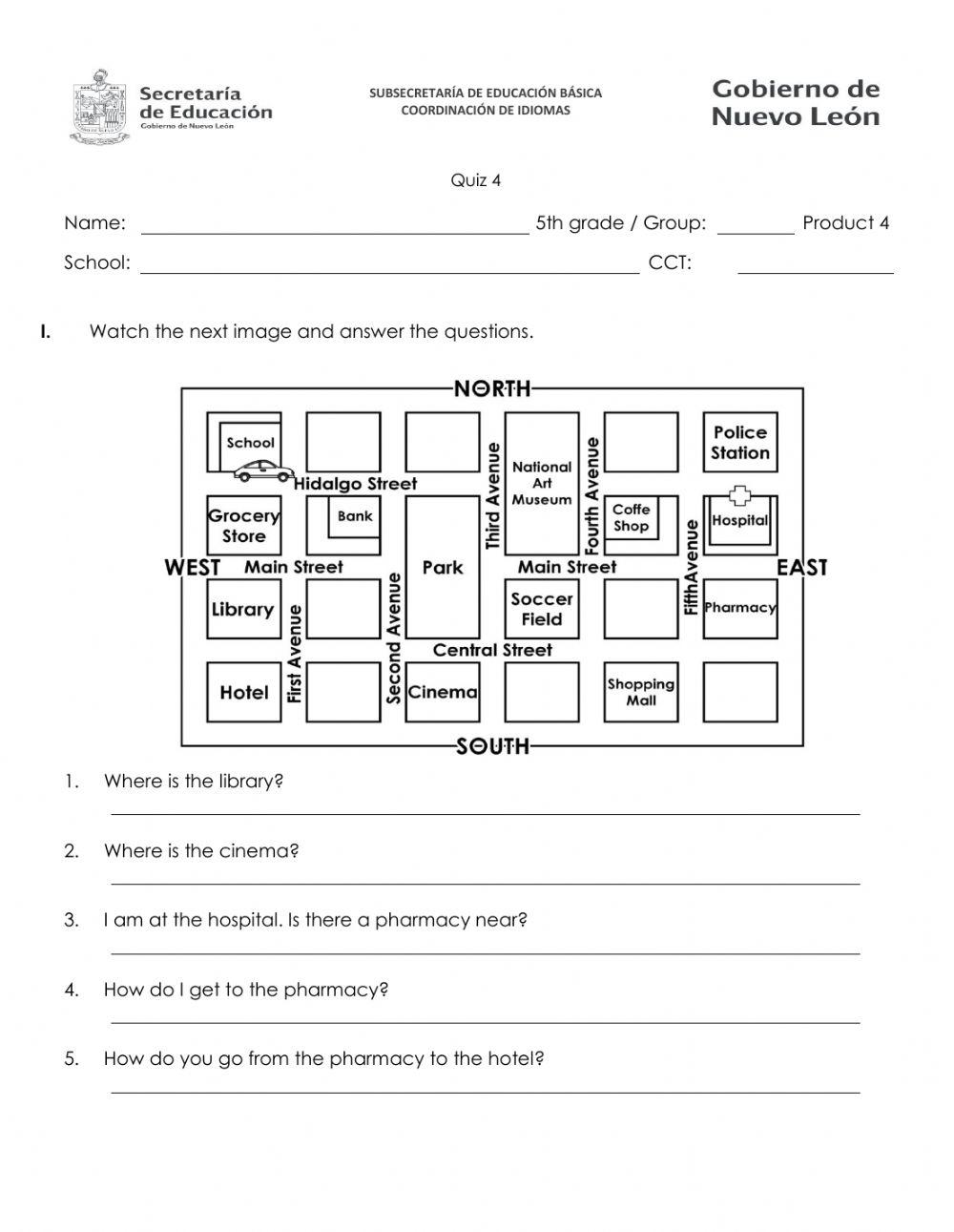 December Quiz - 5th Grade- The Community